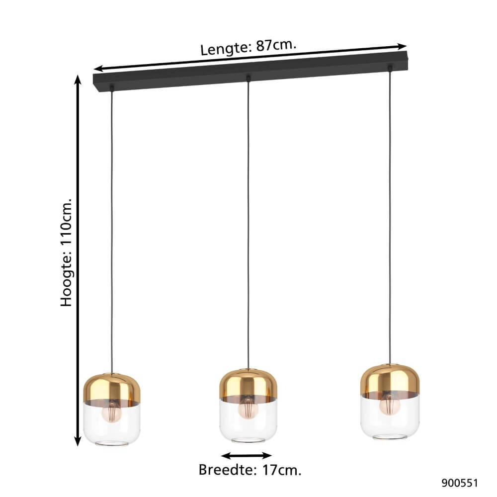 Lampe de salle à manger dorée Maryvilla Eglo 9008606244560