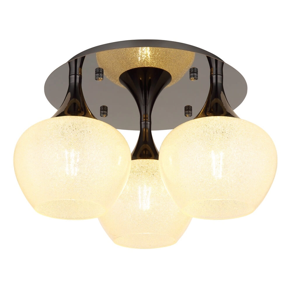 Plafonnier anthracite Maxy avec verre blanc 3 lumières Ø 45cm Plafonnier anthracite Maxy avec verre blanc 3 lumières Ø 45cm
