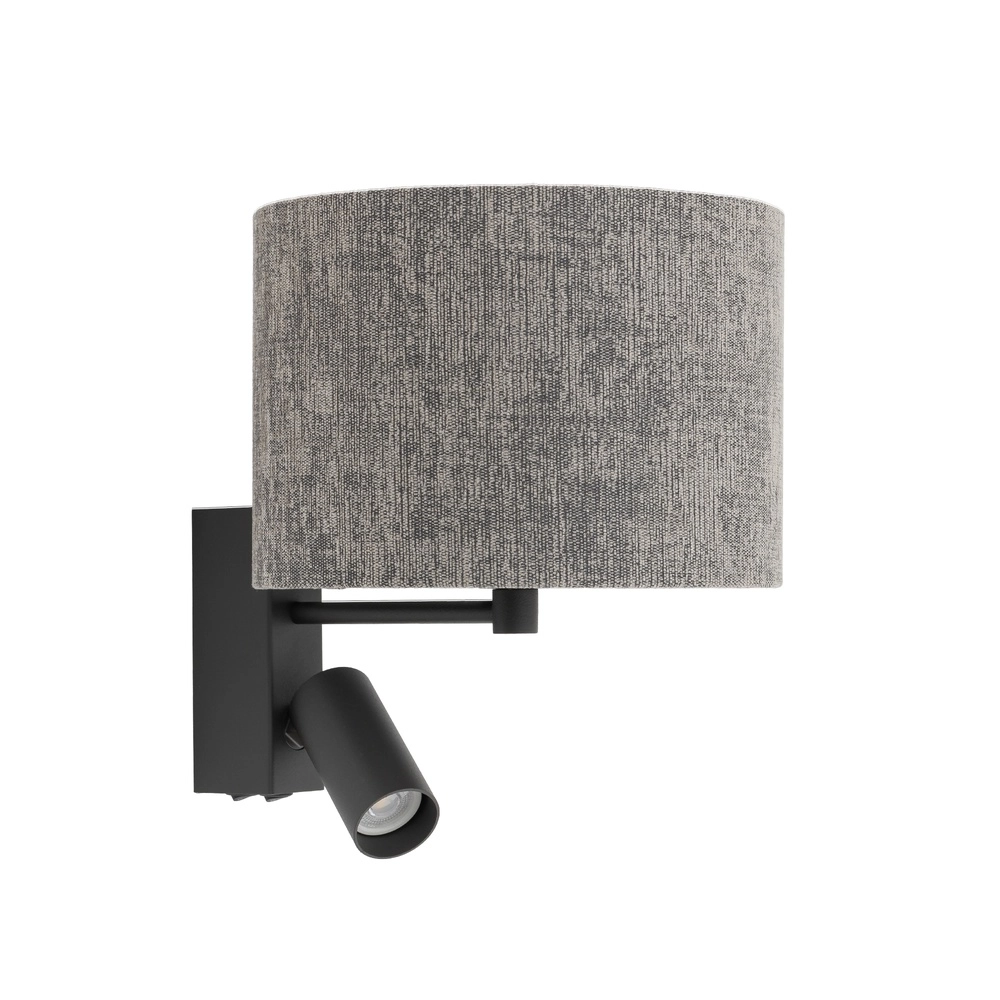 Gris lampe murale Lago avec abat-jour de lampe