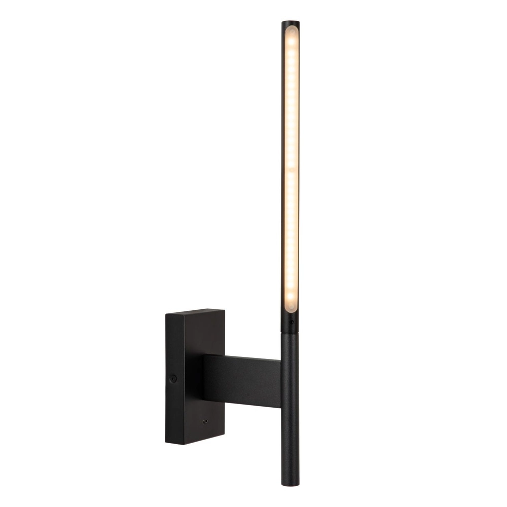 Lampe murale de conception Finan avec point de charge USB noir Lucide 5411212680013