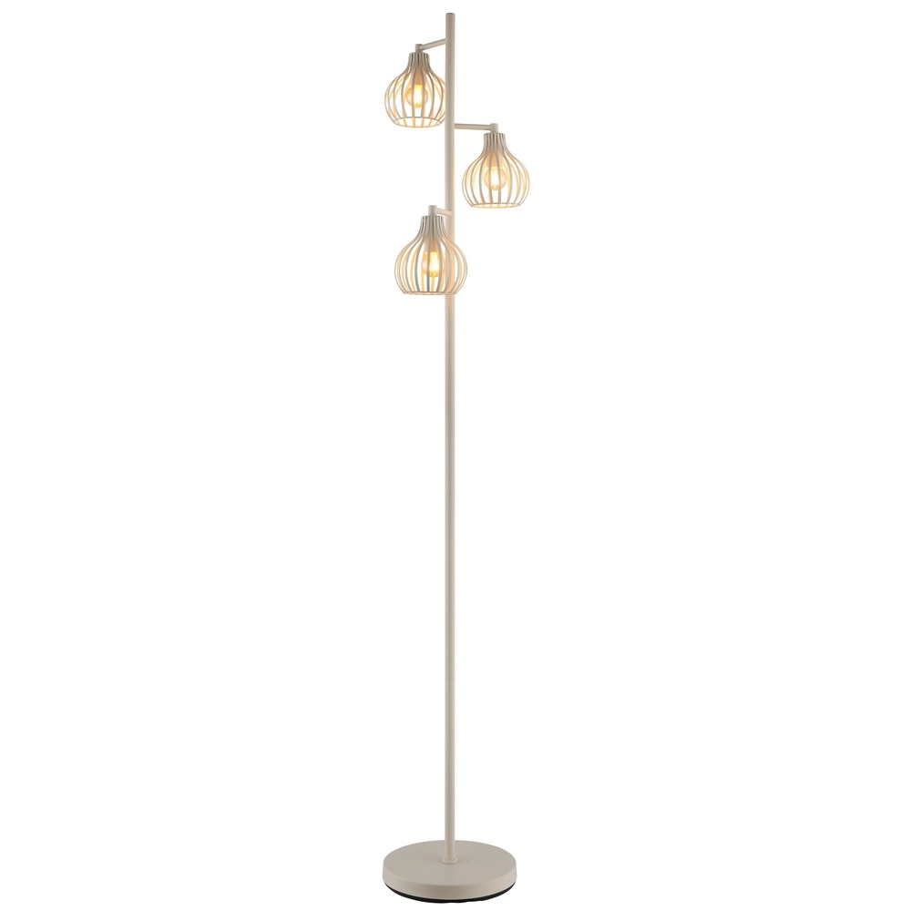 Lampe de pied à 3 lumières Mateo Crème