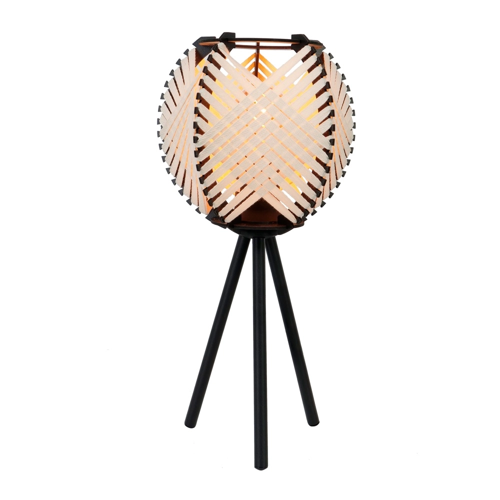 Lampe de table Waverton noir avec textile crème