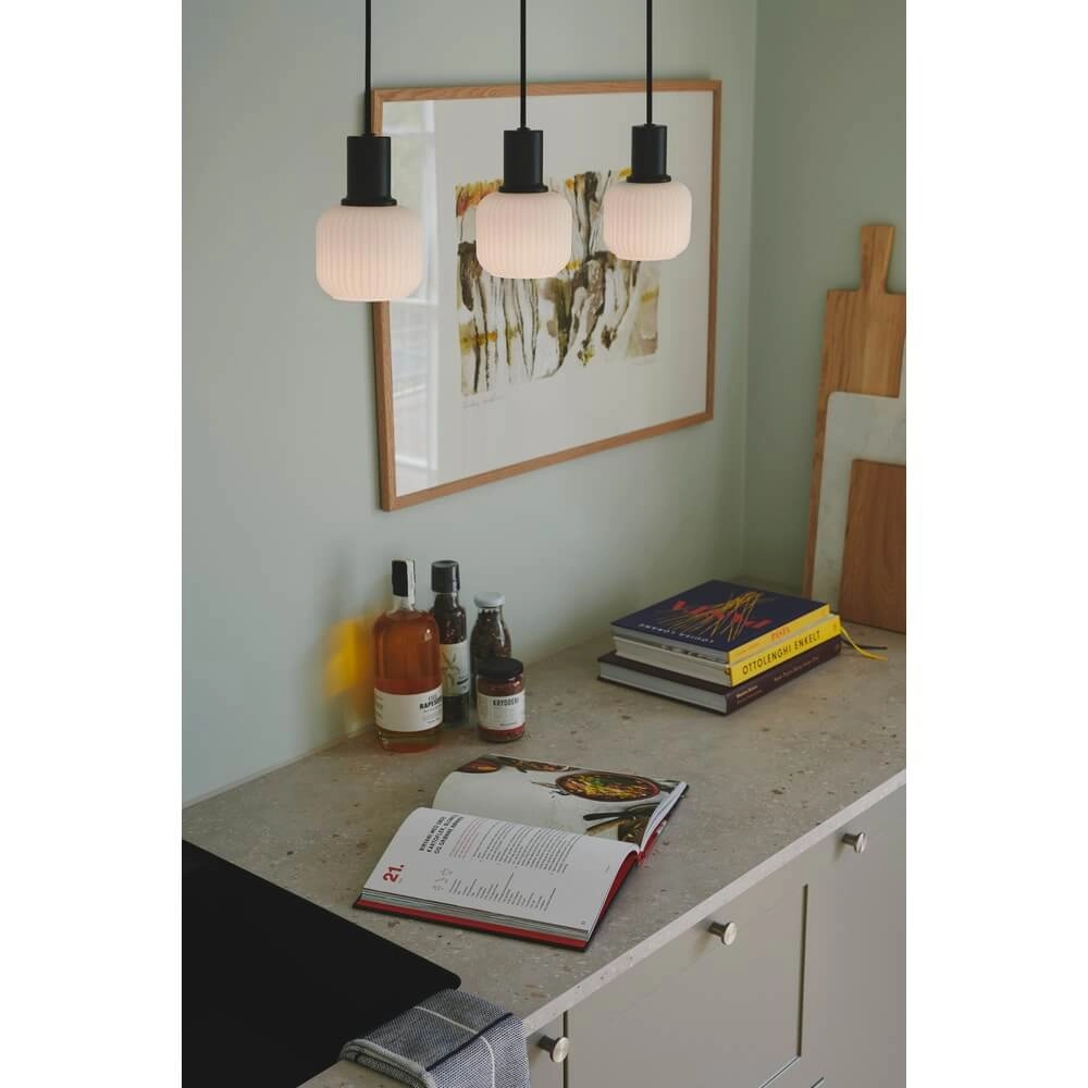 Suspension 3 lumières Milford noir et blanc Nordlux 5704924018671