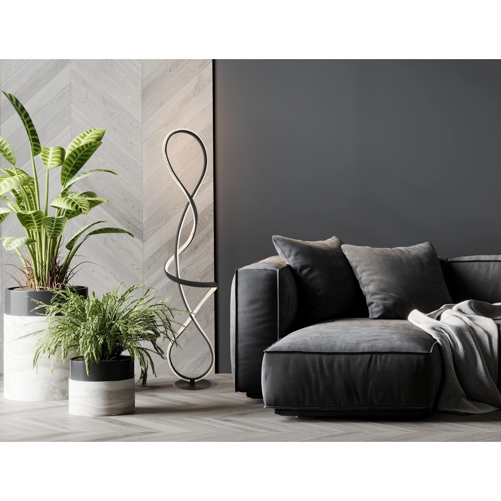 Lampadaire de conception Swirl Noir Globo 9007371512331