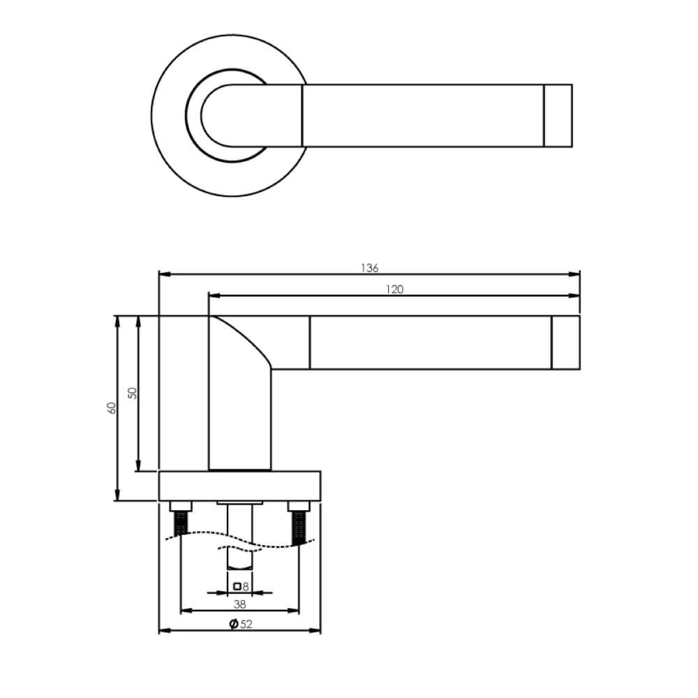 Poignée de porte classique Nicol chrome Intersteel 8714186144053