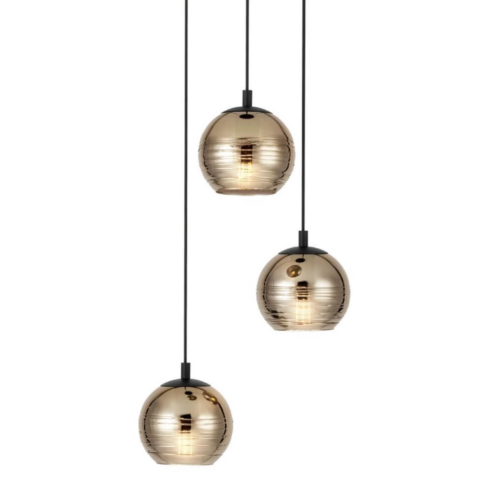 Lampe suspendue 3 lumières Lemorieta noir Stars of Light 9002759396855