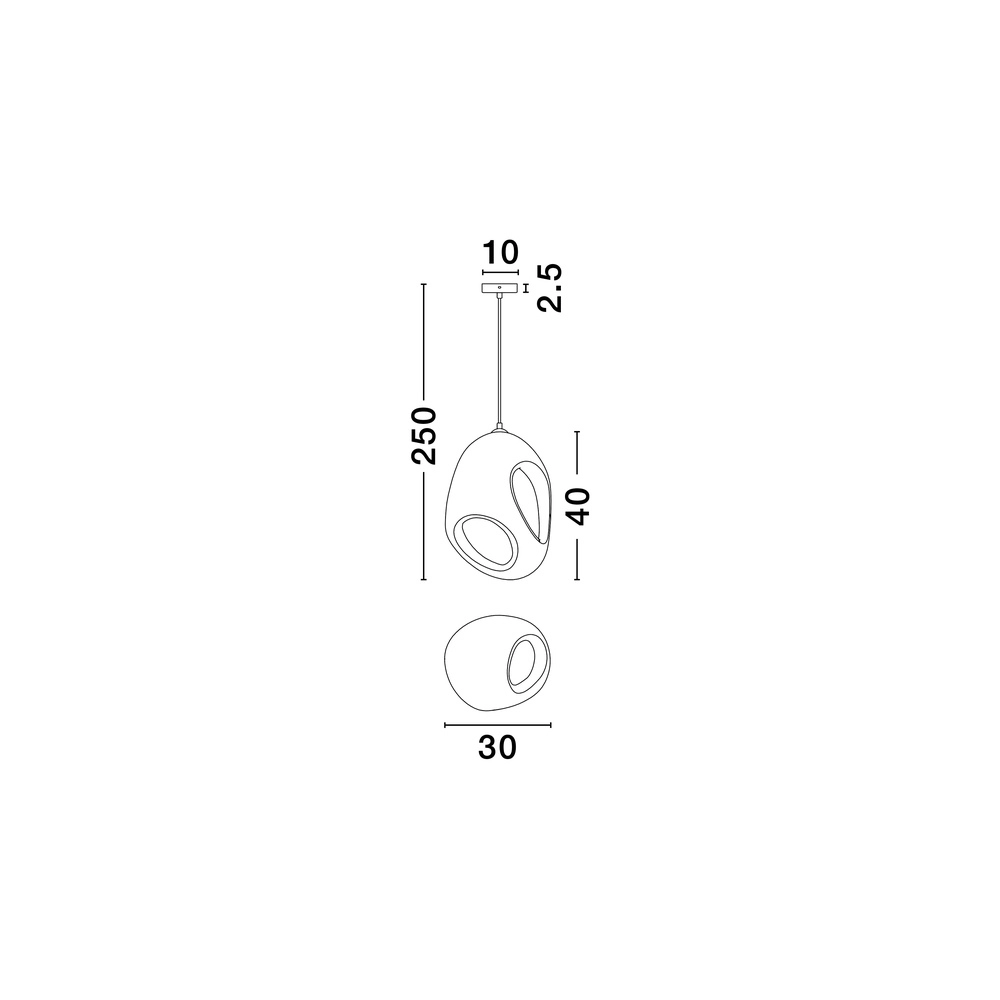 Suspension naturelle Tempus blanc 40cm Lyora 5212017460875