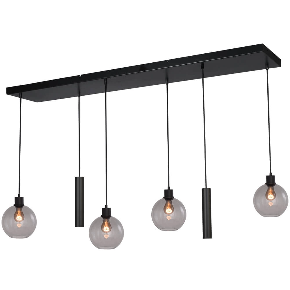 Lampe suspendue Lazise 4x Ø 20cm et 2x GU10 noir Lampe suspendue Lazise 4x Ø 20cm et 2x GU10 noir