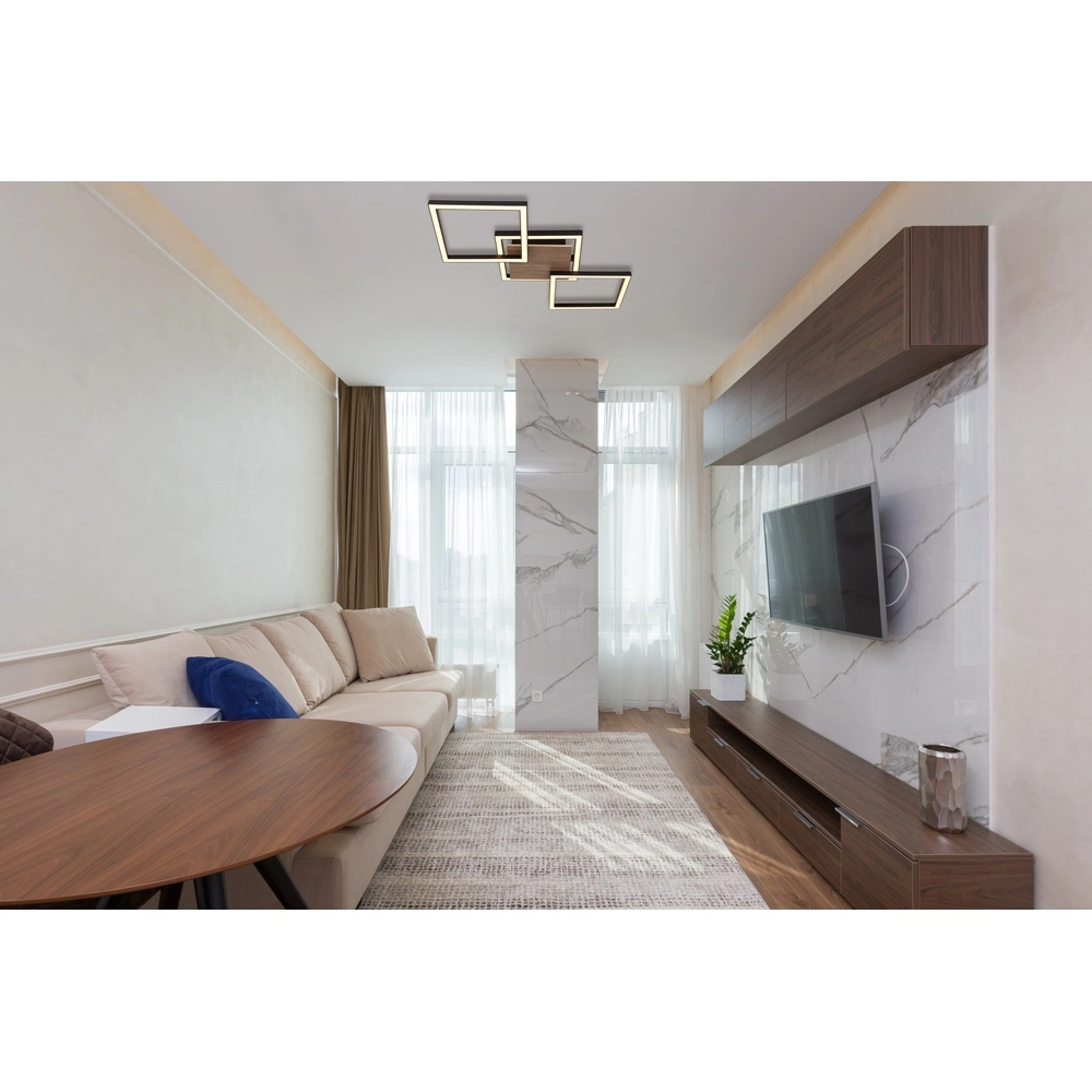 Lampe de plafond à design Kaden noir avec un aspect bois Globo 9007371468324