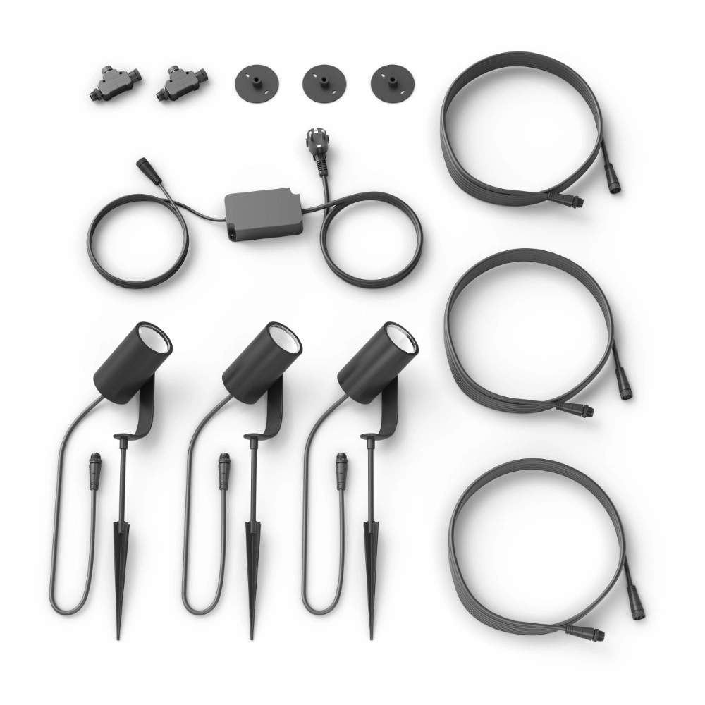 Ensemble de spots de jardin Hue Lily 24 volts - avec 3 spots Philips 8718696167960