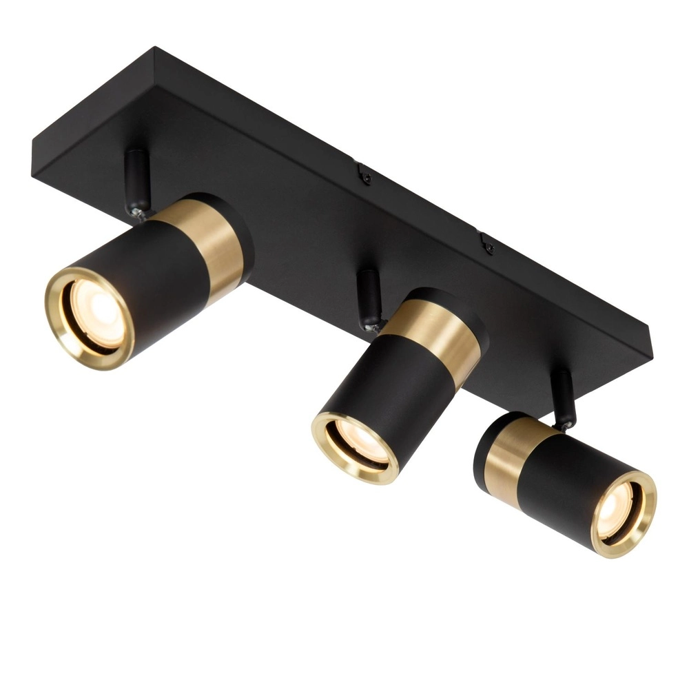 Lampe de plafond Gorik 3 noir clair avec or Lucide 5411212530998
