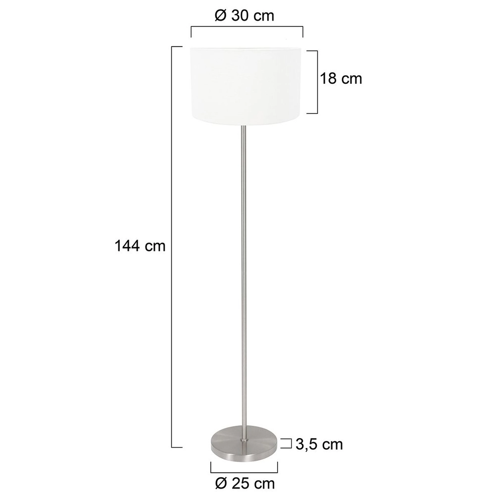Lampadaire Noor avec capot blanc Steinhauer 8712746182231