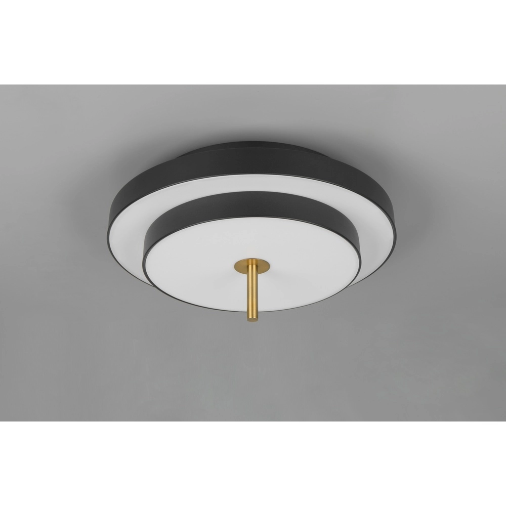 Plafonnier moderne Keaton noir avec or Ø 40cm Trio 4017807653687