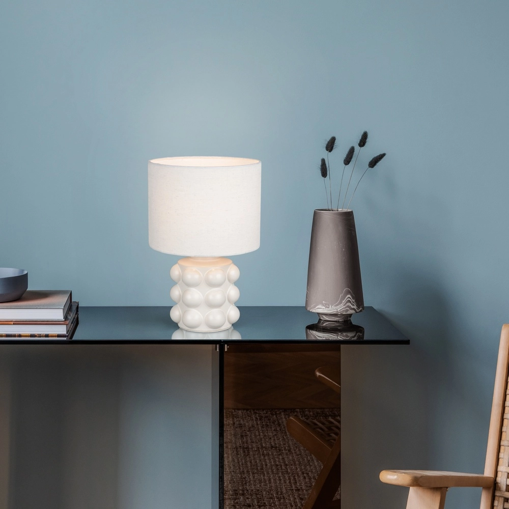 Lampe de table Kate blanc Ø 20cm Trio 4017807662535