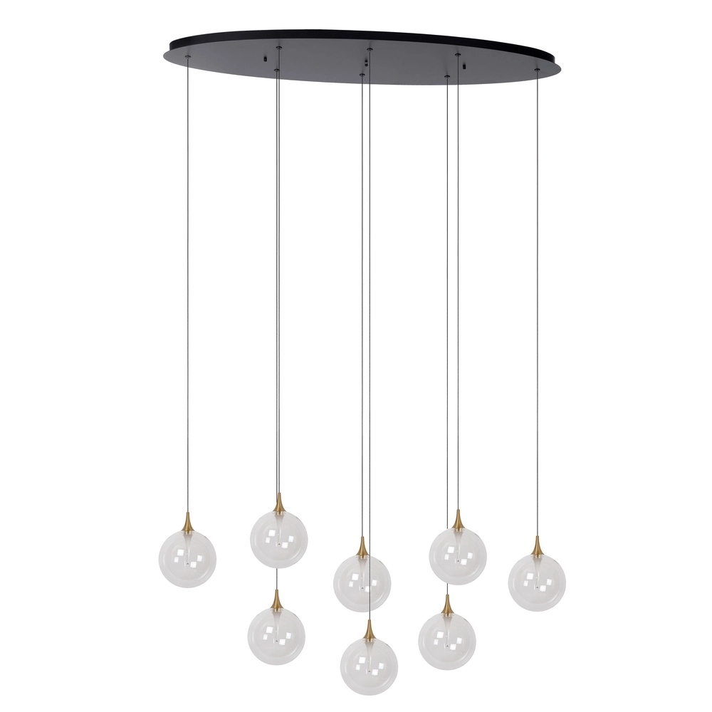 Suspension LED de conception Gisela transparent - 8x Ø 16cm Premium by Lucide 5411212134820