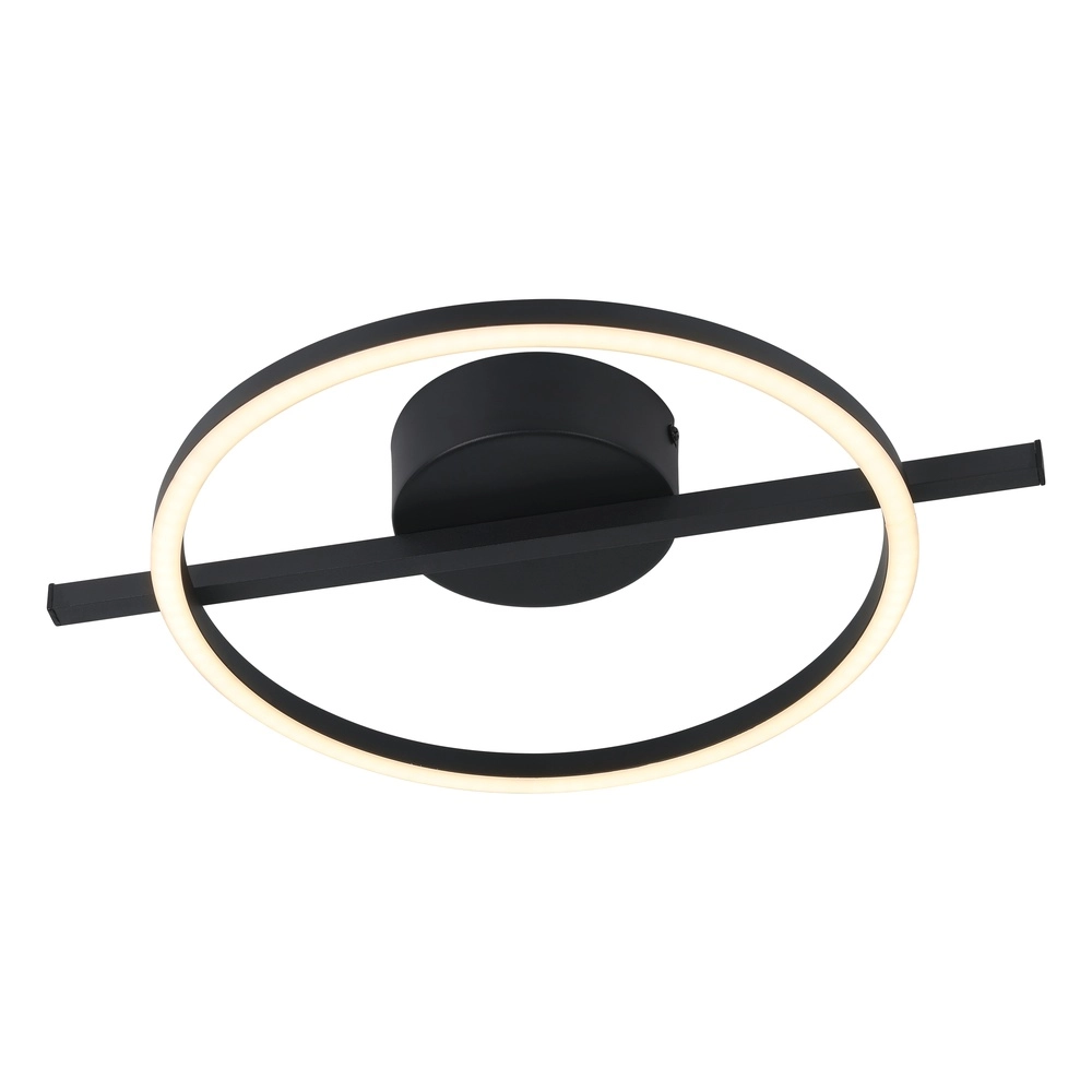 Lumière LED de plafond Amandolo Avec télécommande - noir - rond