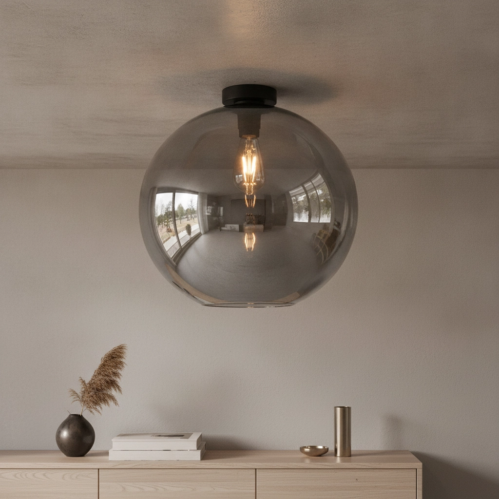 Plafonnier Marino-40 avec verre fumé Ø 40cm