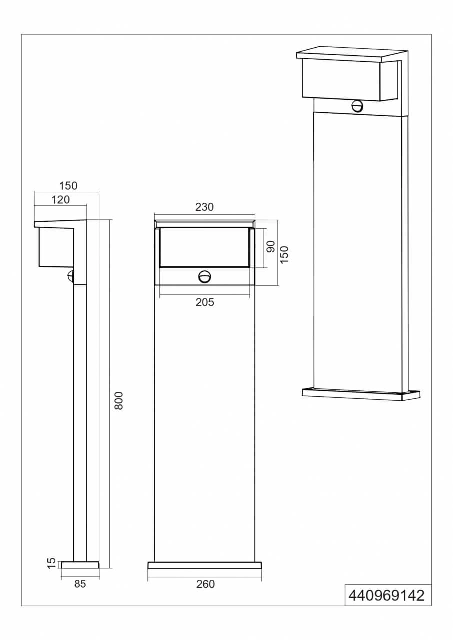 Lampe sur pied Nestos anthracite 80cm Trio 4017807564020