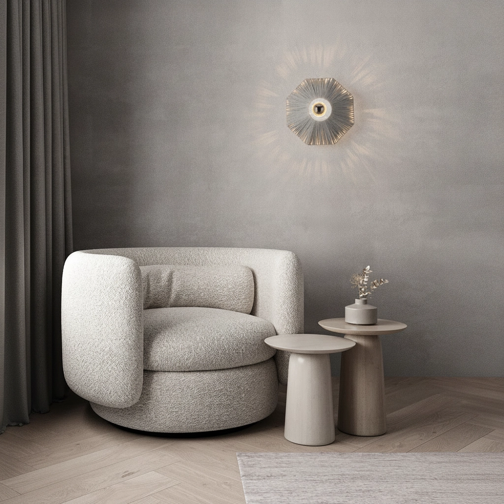 Lampe murale Elvio gris Ø 30cm