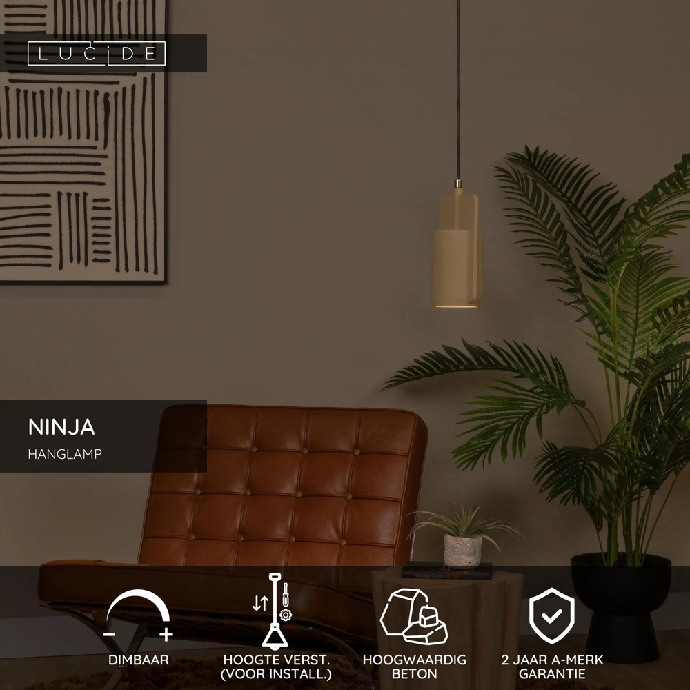Lampe pendante de conception Ninja jaune Lucide 5411212441805