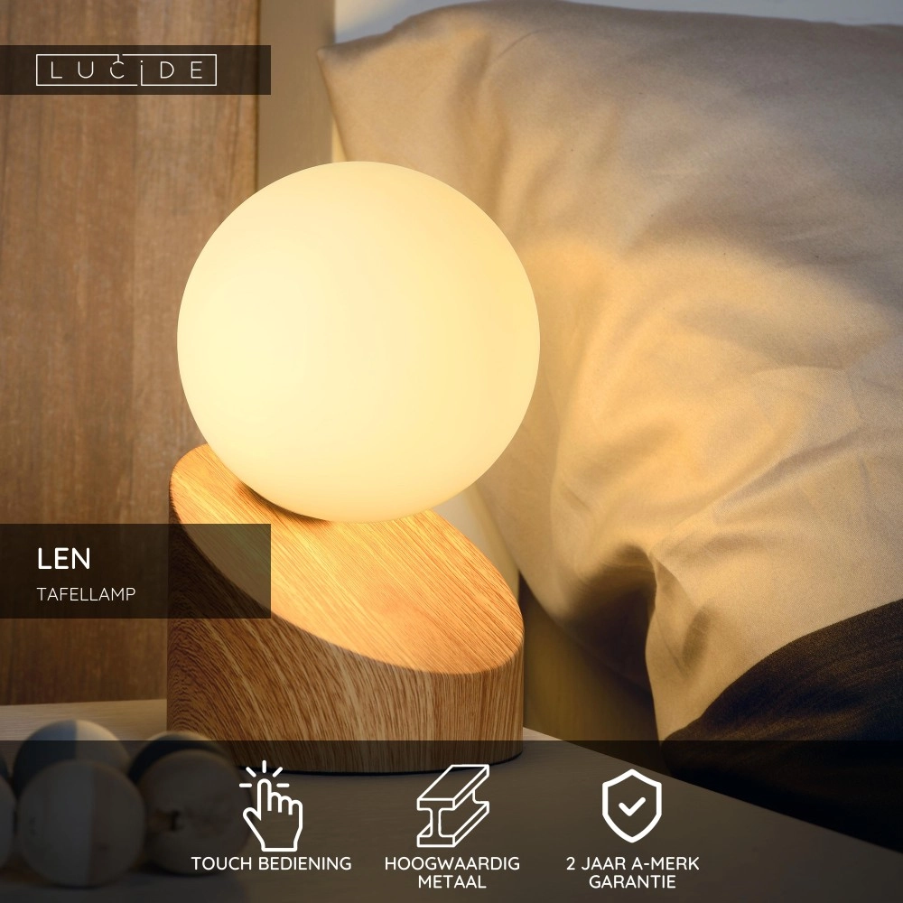 Lampe de table de conception Len Aspect bois clair Lucide 5411212450593