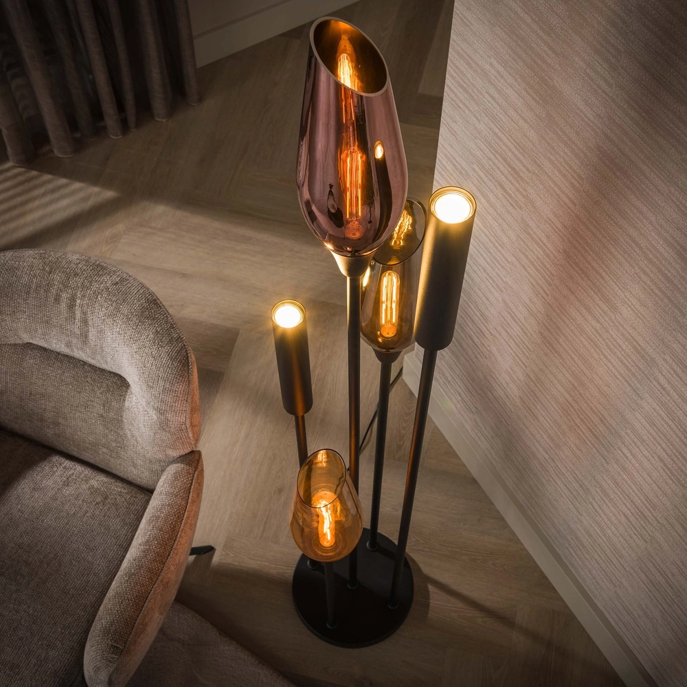 Lampadaire moderne Cocoon Noir Lyora 8716803515116