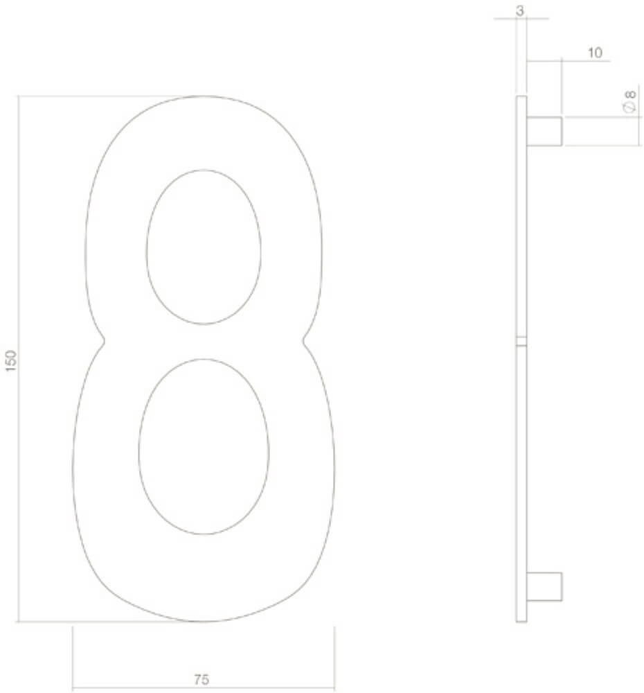 Maison numéro 8 Numbra noir Intersteel 8714186400777