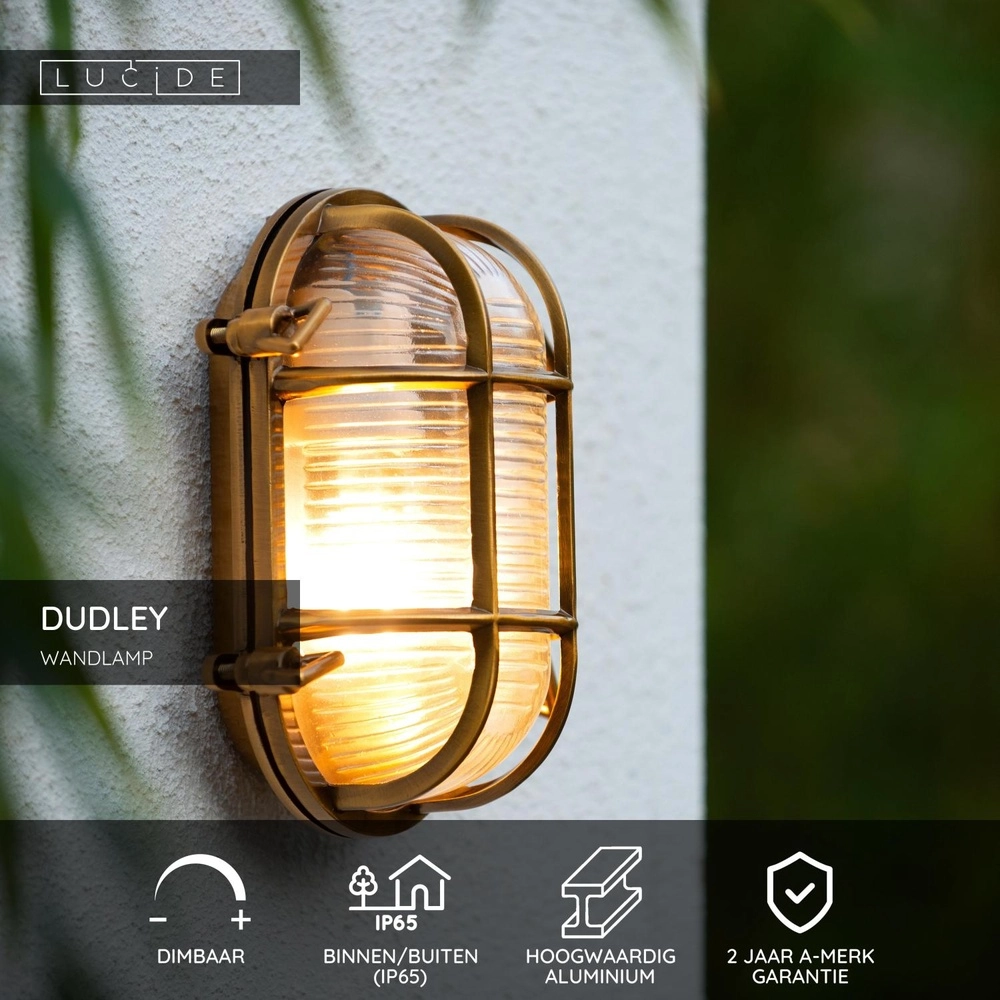 Lampe murale Bullseye Dudley Or IP54 Lucide 5411212114884