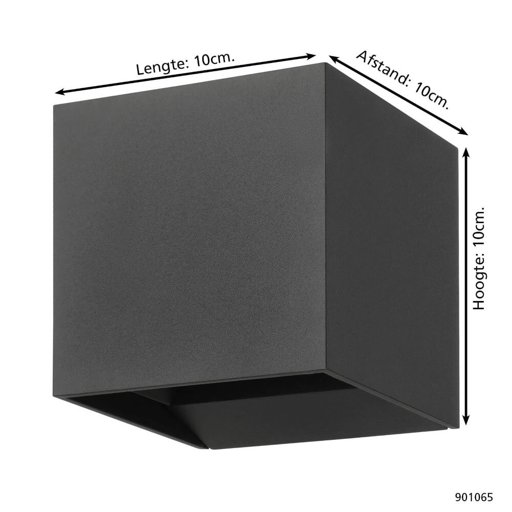 Spot mural Calpino 3 anthracite 10x10x10cm Eglo 9008606297672