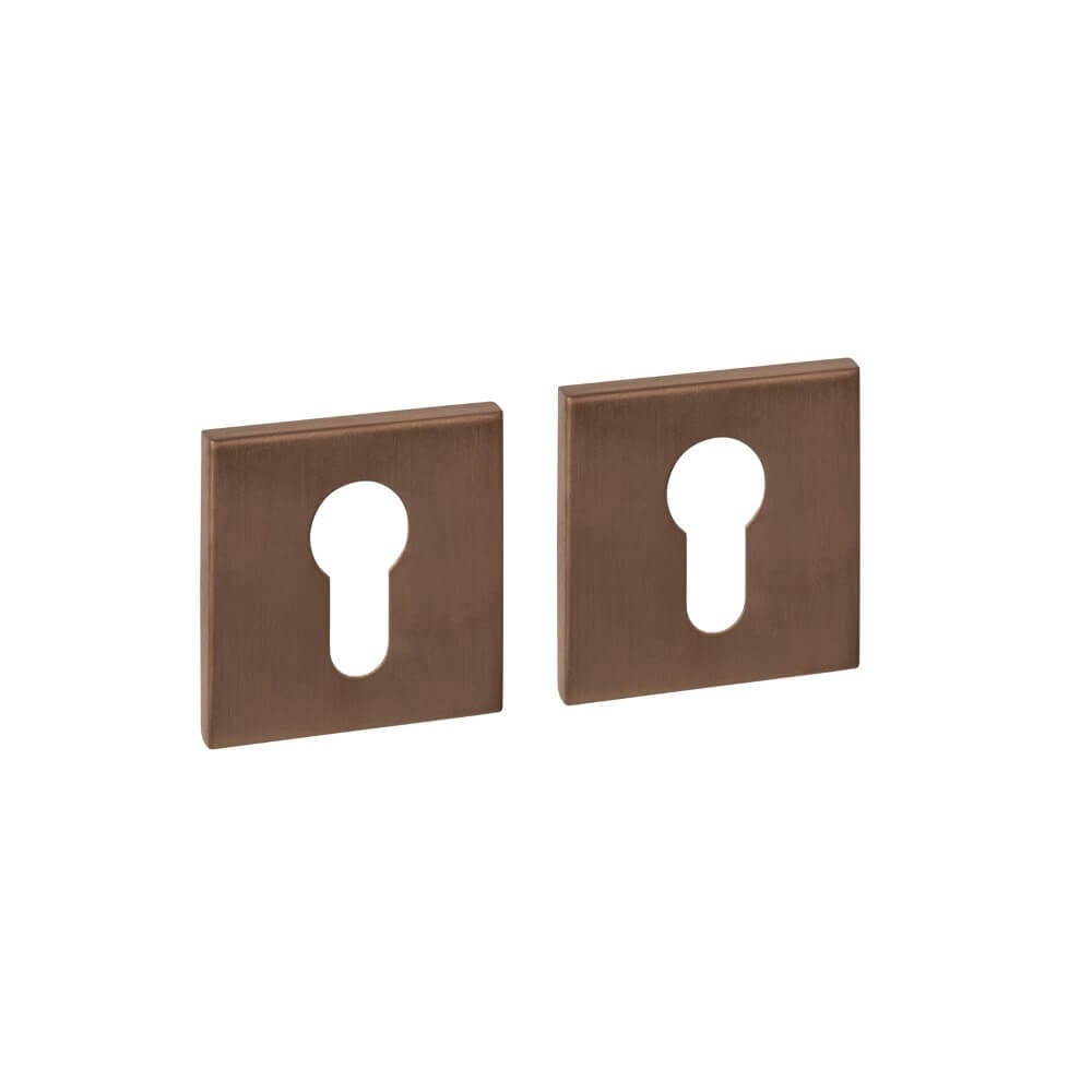 Lot de 2 rosaces cylindriques Tira Carré Bronze 53x53mm Lot de 2 rosaces cylindriques Tira Carré Bronze 53x53mm
