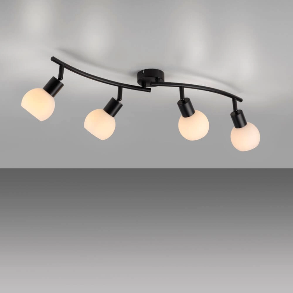 Plafonnier noir Loki 4 lumières Just Light 4043689000790