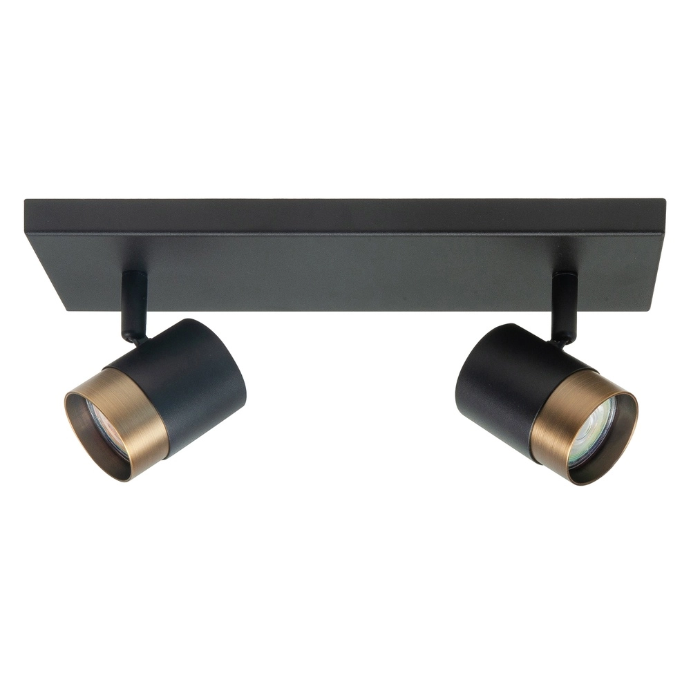 Moquerie Savona Noir avec bronze cuivré 2 lumières droit Moquerie Savona Noir avec bronze cuivré 2 lumières droit