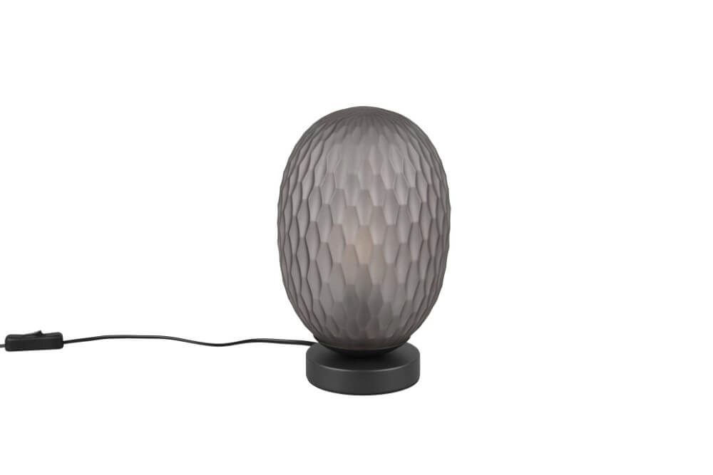 Lampe de table Facette avec verre fumé nervuré Trio 4017807616859