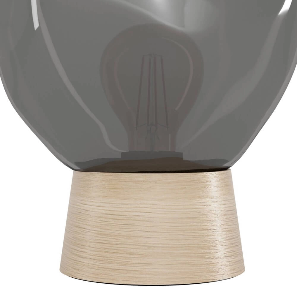 Lampe de table Magacela bois avec verre fumé Stars of Light 9008606274512