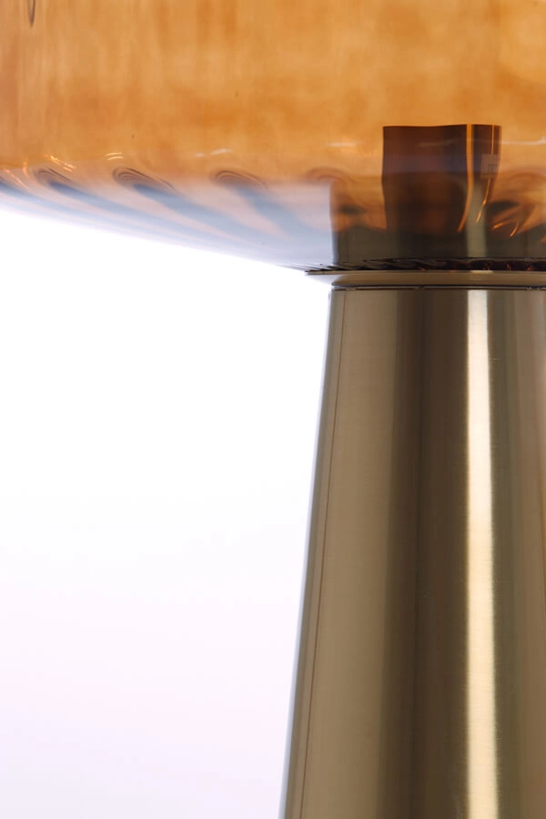 Lampe de table Pleat or avec marron Ø 30cm Light & Living 8717807687724