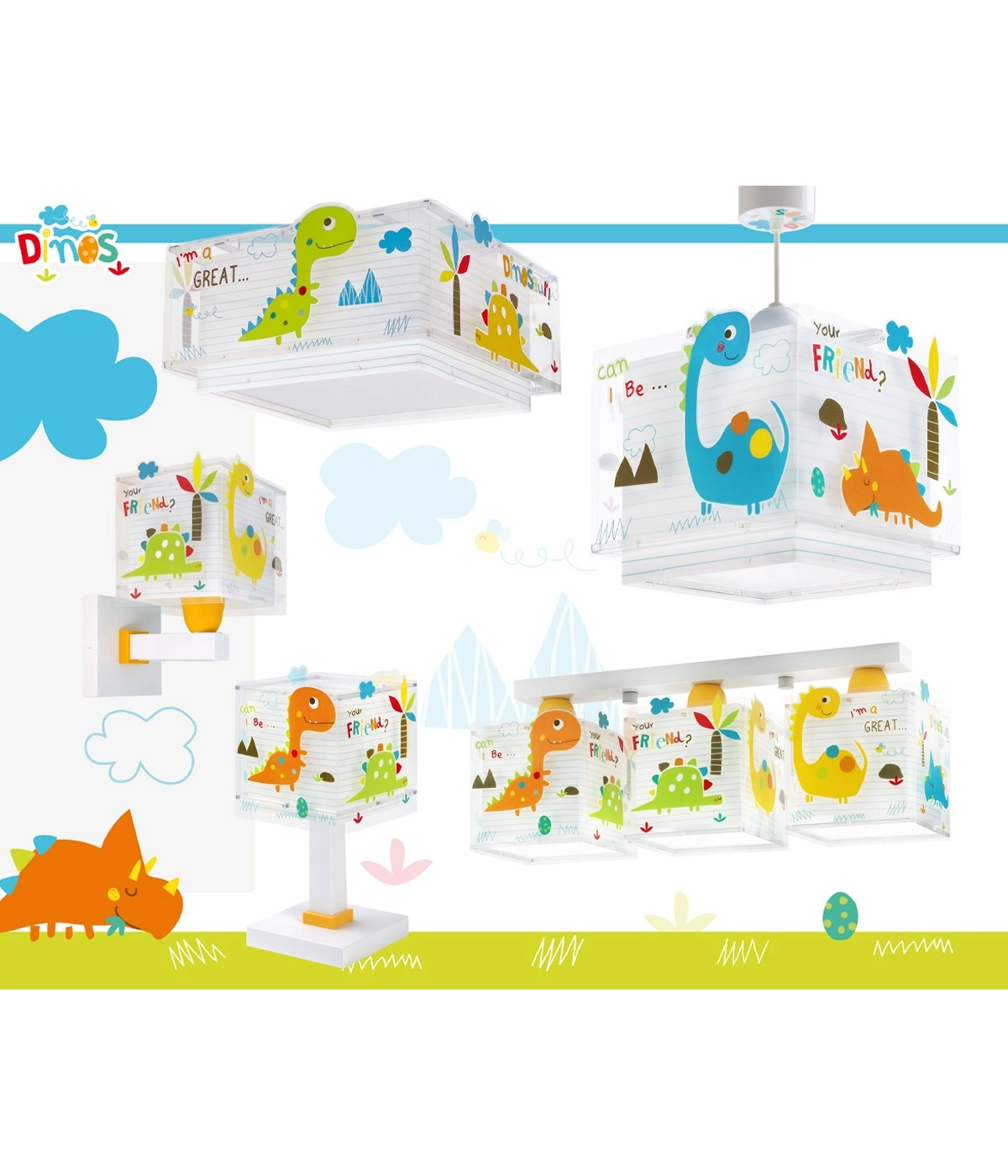 Applique murale Dinos jaune Dalber 8420406734590