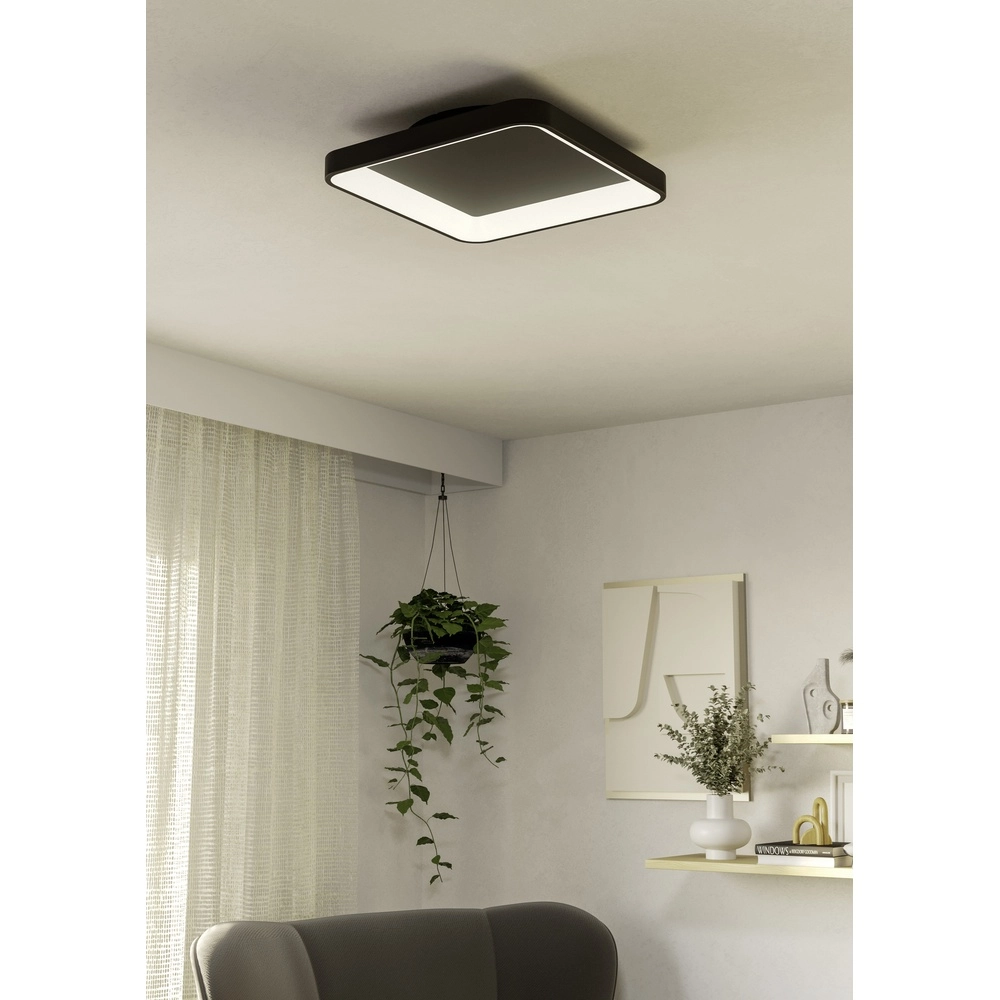 Lumière de plafond LED élégante Loretello 35x35cm - noir Eglo 9008606316397