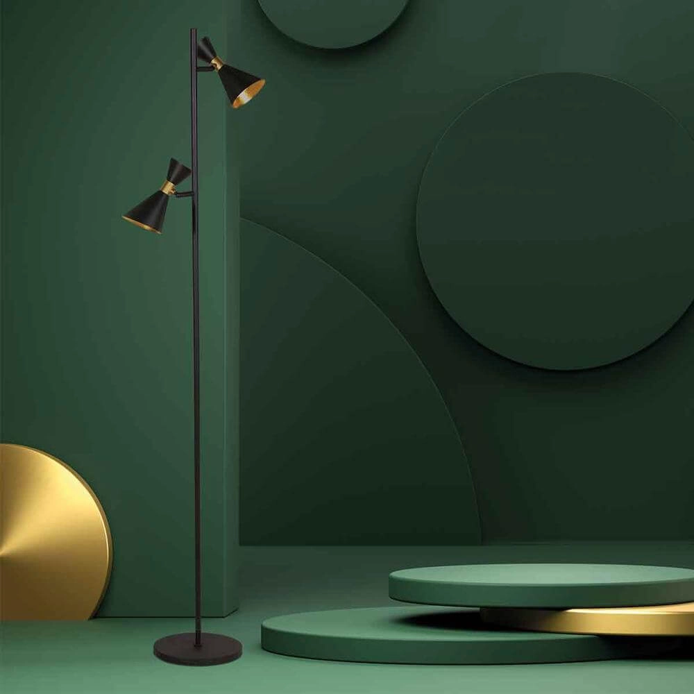 Lampadaire design Preto noir avec or Steinhauer 8712746176315