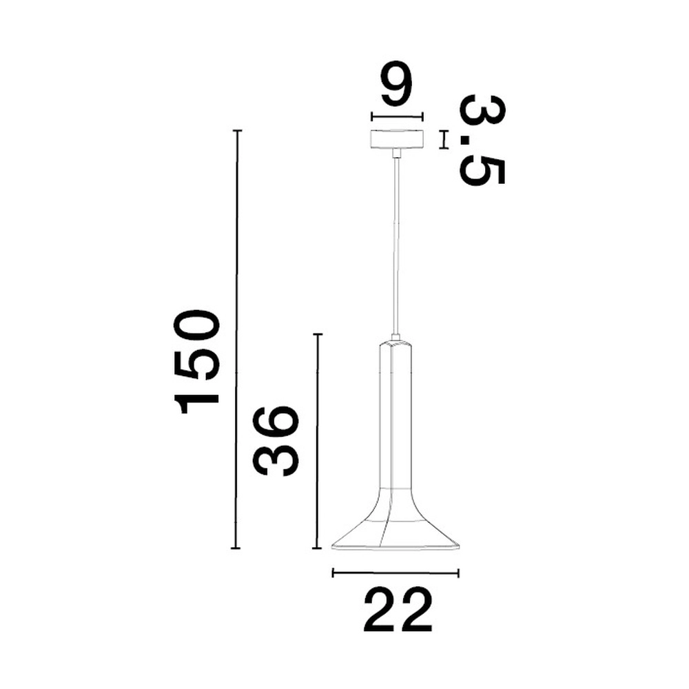 Suspension unique Dylan gris Ø 22,3cm Lyora 5212017440389