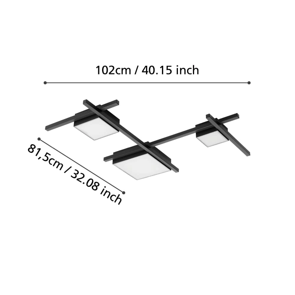 Plafonnier LED Viareggio noir Stars of Light 9002759396893