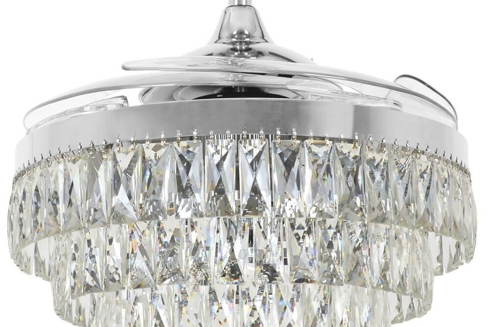 Ventilateur de plafond chromé avec cristal Fanway Veil Ø 122 cm Beacon 9333509143987