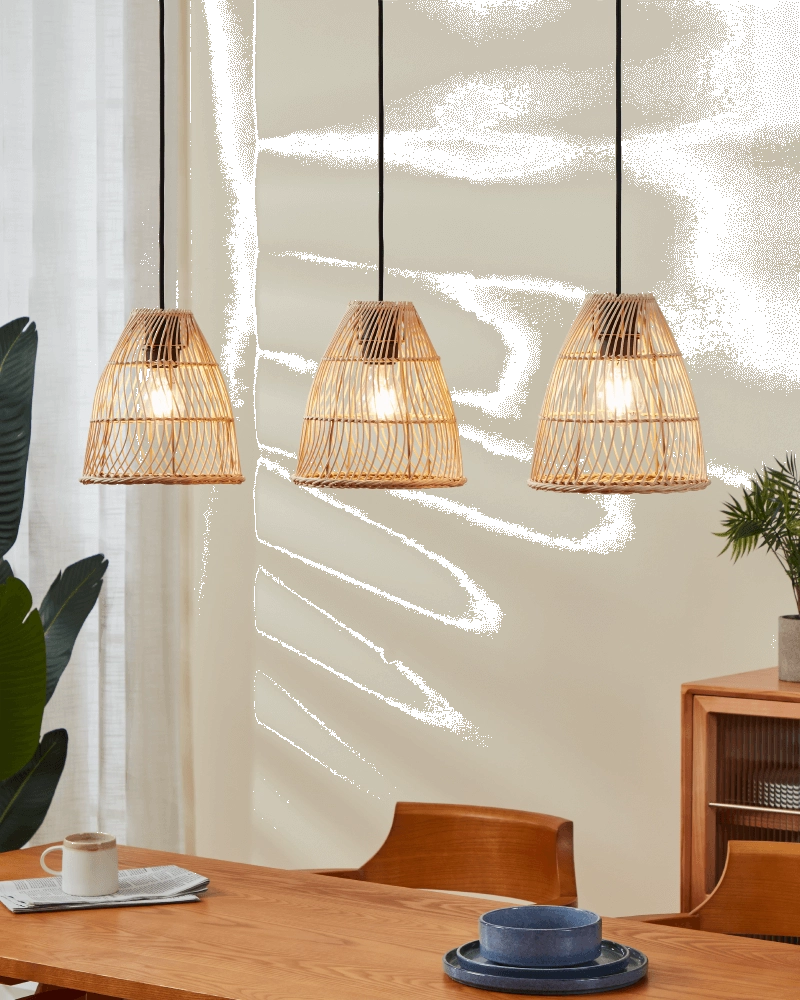 Lampe suspendue pour salle à manger Ayesgarth aux toits de chaume Eglo 9002759438678