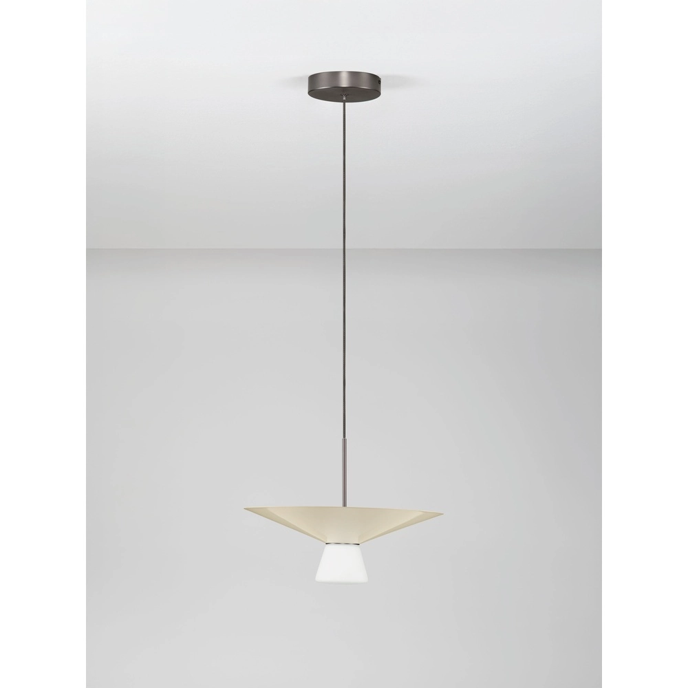 Lampe pendante de conception Baris blanc avec gris Ø 38cm Lyora 5212017495303