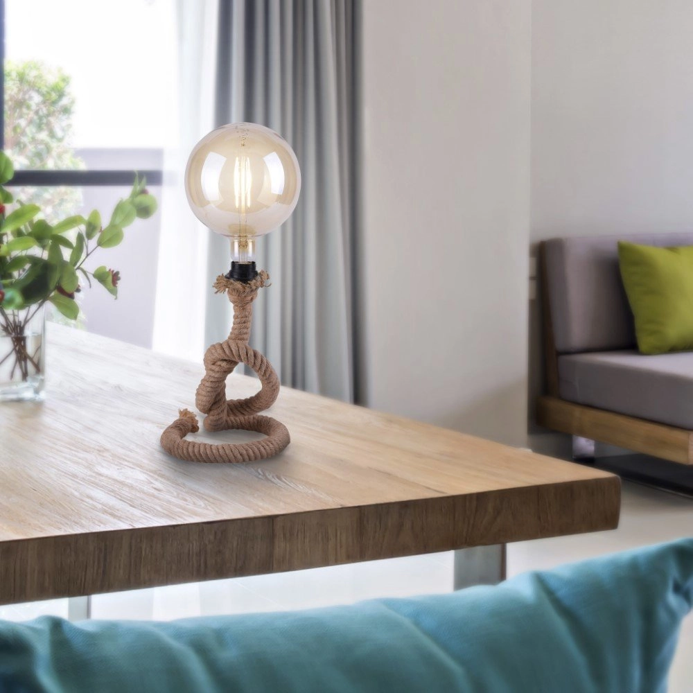 Lampe à corde Rope noir avec du marron Just Light 4043689963101