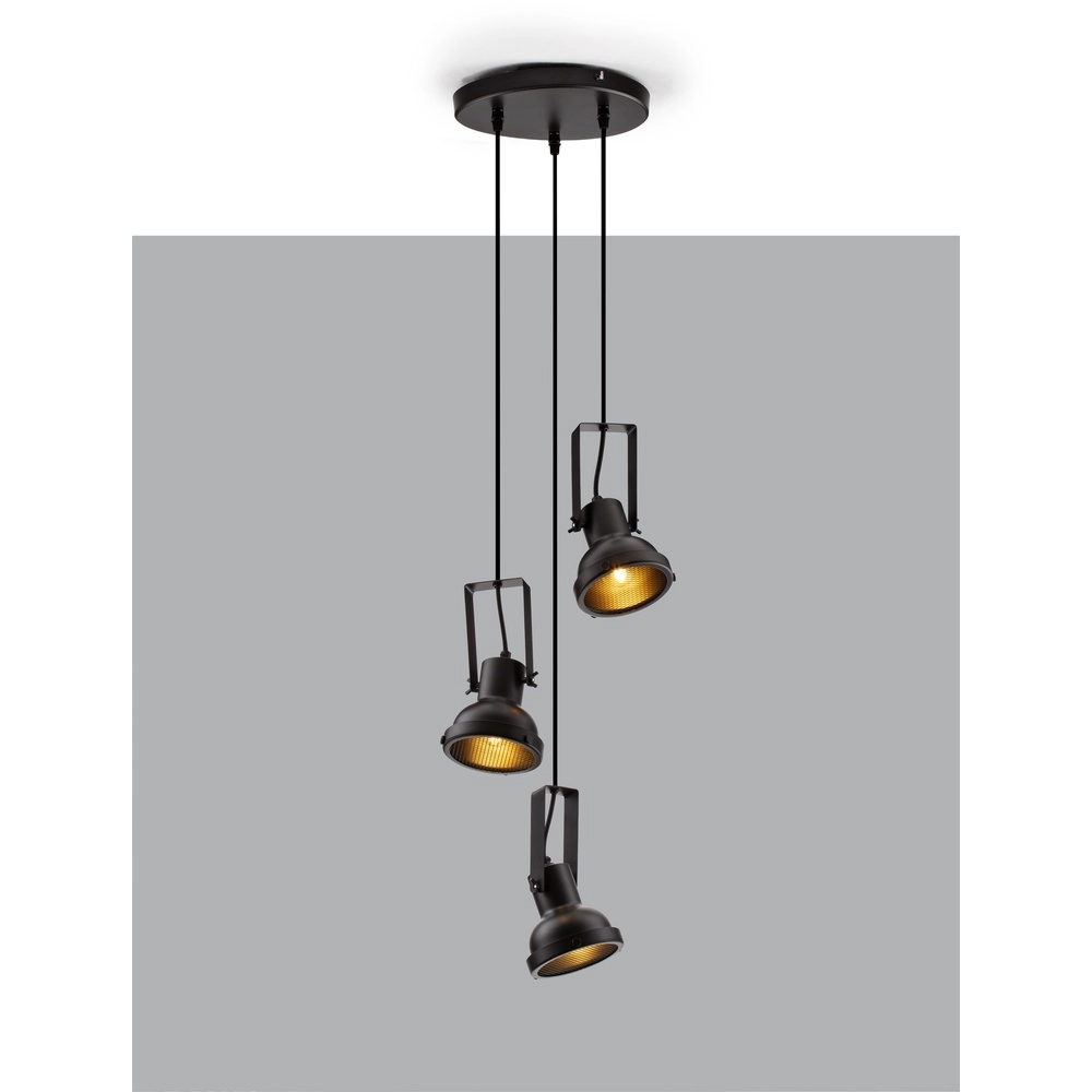 Suspension Ruvi 3 lumières noir Suspension Ruvi 3 lumières noir