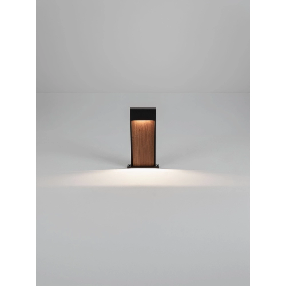 Lampe de jardin conçue Noray noir avec bois 40cm - 2700K Lyora 5212063504318