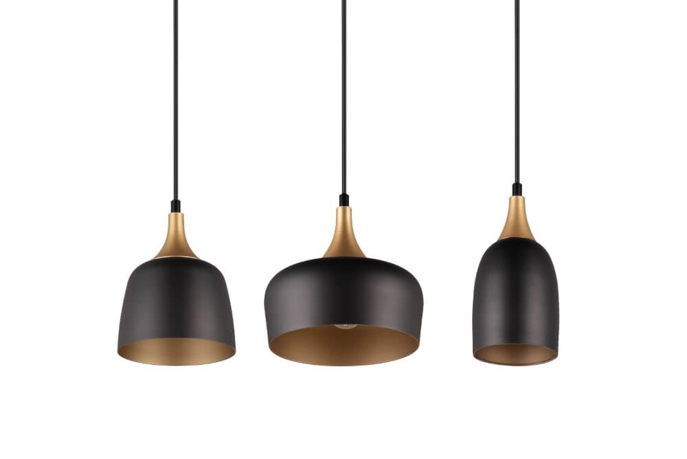 Lampe suspendue design Chiraz noir à 3 lumières Trio 4017807566826