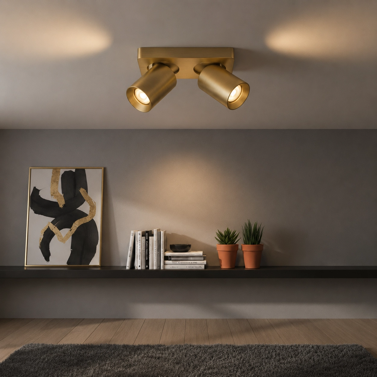 Spot orientable en saillie Megano double or