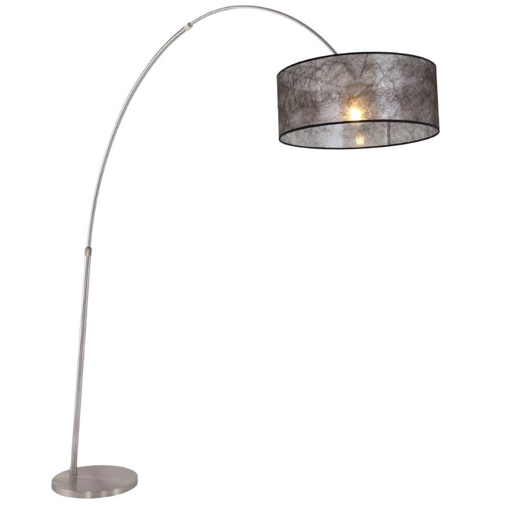 Lampe à arc Stresa Inox avec hotte sizoflor noir Steinhauer 8712746092912