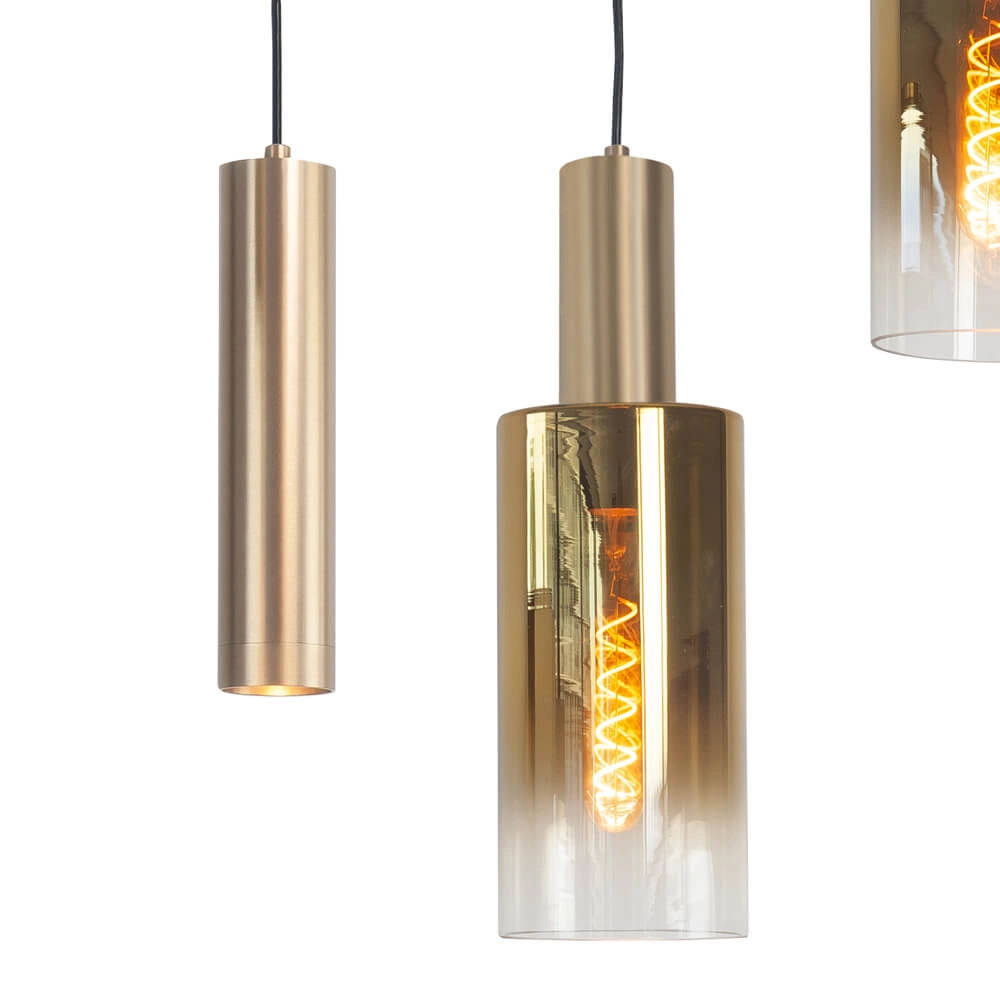 Lampe suspendue Perugia or mat - 4x E27 - 3x GU10 Highlight 8718379046995